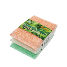 Bamboo fiber kitchen dish cleaning sponge scrubber